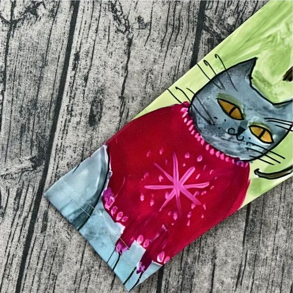 Adorable "Crazy Cat Lady" Polyester Knit Crew Neck Top Sz 22 - Picture 4 of 5